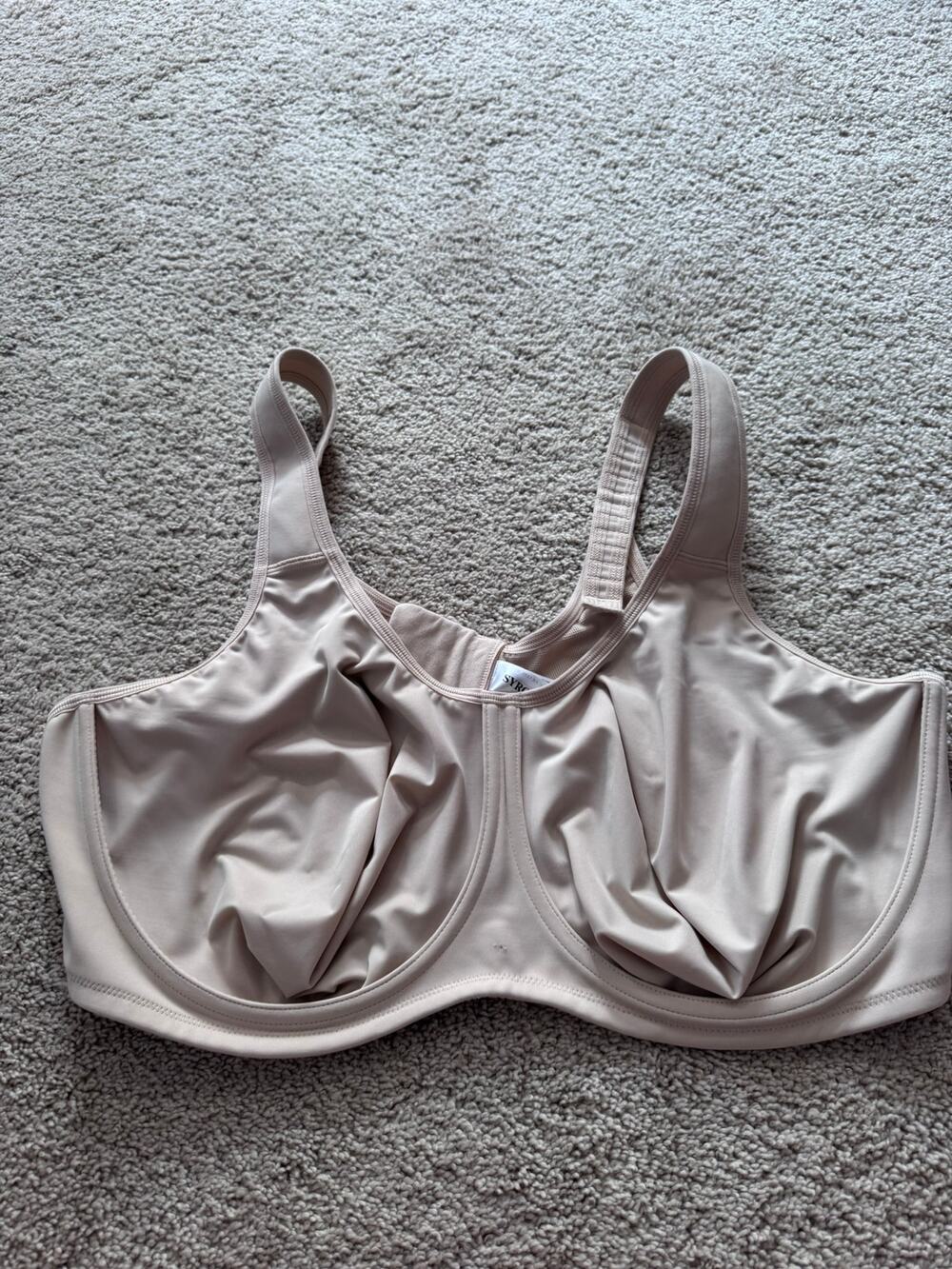 Syrokan Full Coverage Lightly Lined Underwire Bra Women's Size 48DD Light Beige